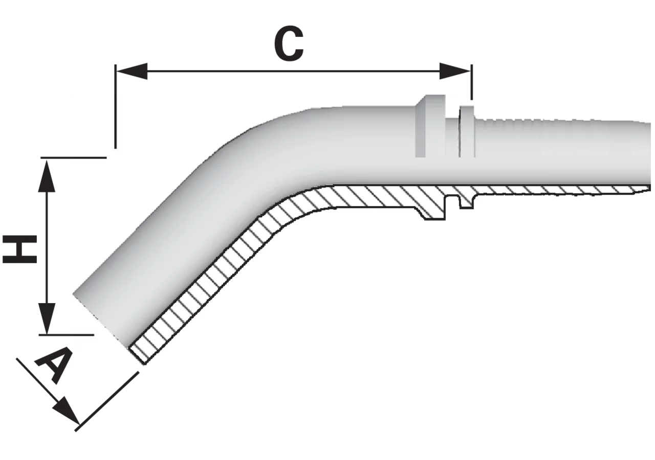 Rohrstutzen RSL45 DN12 Dm 15 Standard Alfagomma