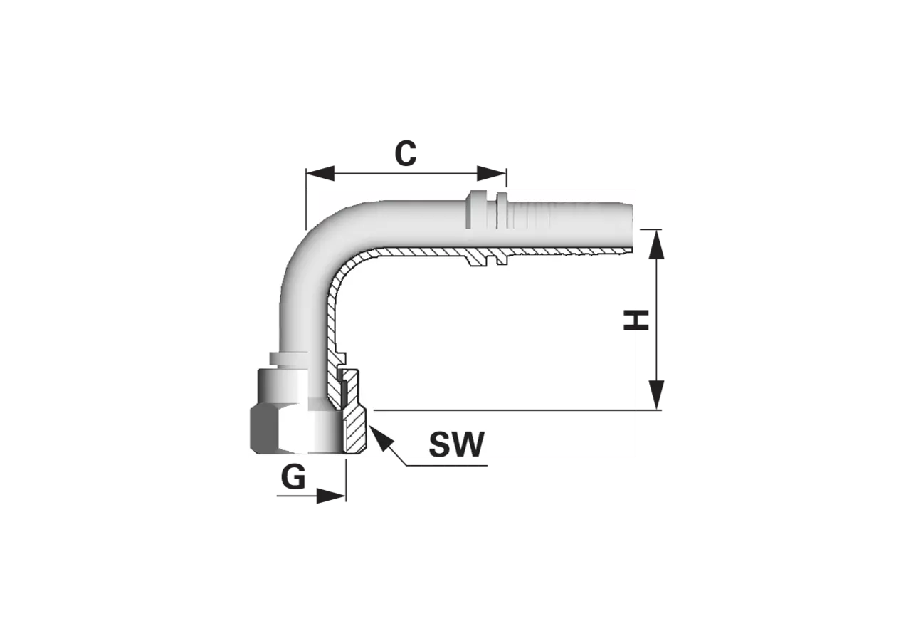 Dichtkegel DKJ90M DN32 1 5/8-12 Standard Alfagomma