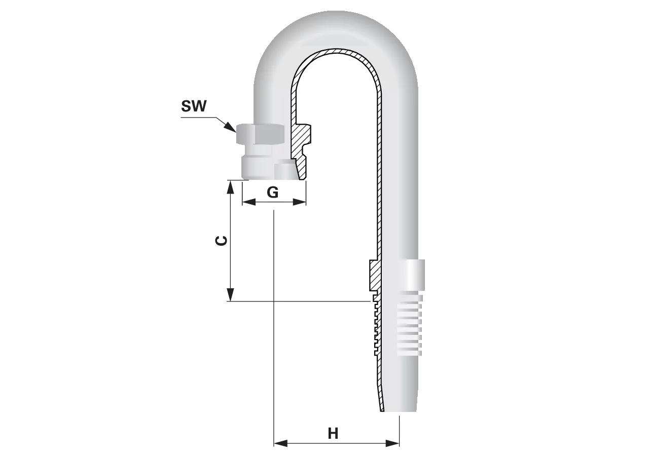Gewindezapfen CES180 DN12 16S H233 Standard GartenShop24 - Hochwertige Gartengeräte