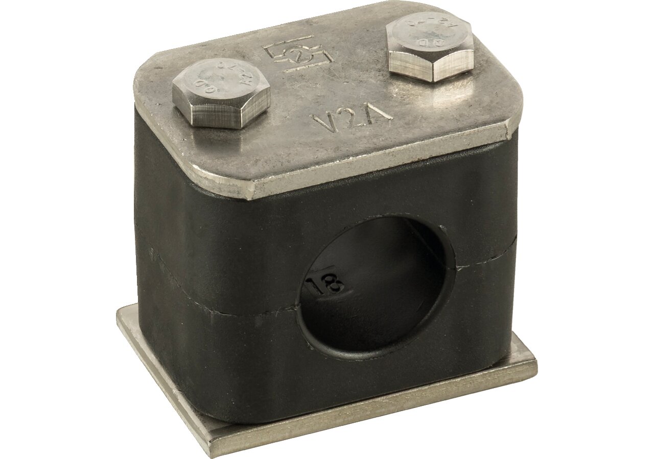 Rohrschelle einfach, C3, Rohr Dm 18 mm Niro GartenShop24 - Hochwertige Gartengeräte