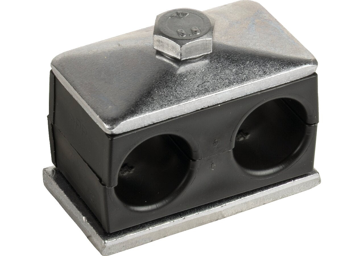 Rohrschelle doppelt, CF3, Rohr Dm 22 mm Niro GartenShop24 - Hochwertige Gartengeräte