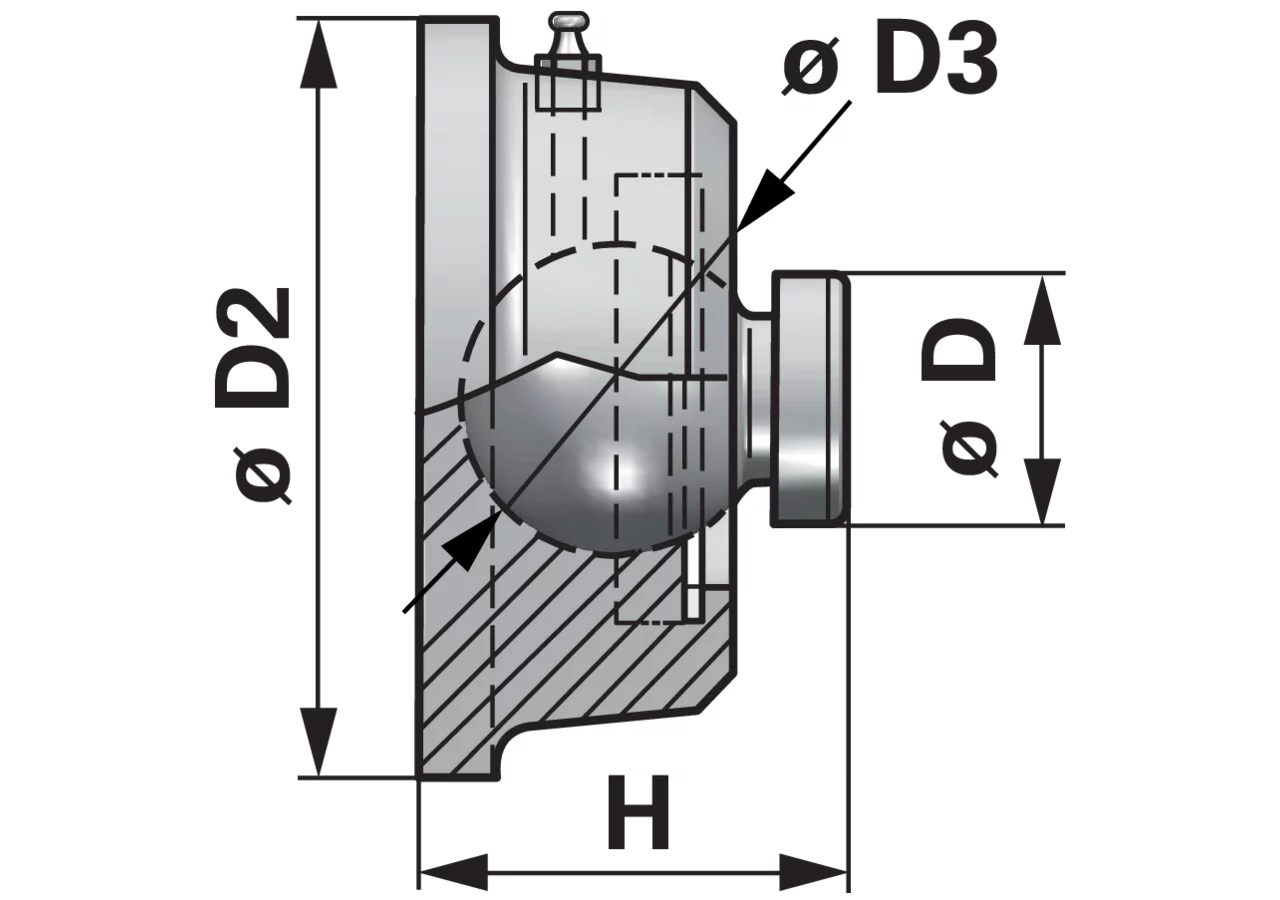 Kugelkopfende Dm 50 / 85, schweißbar Contarini