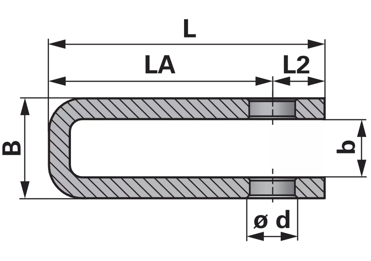 Anschweißgabel gebogen Dm 20,25 x 125 Contarini