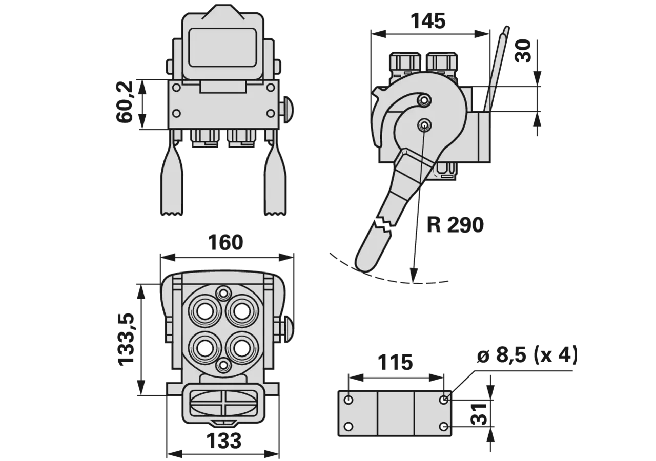 Multikuppler 2P508 4x 1/2 Fixteil Faster