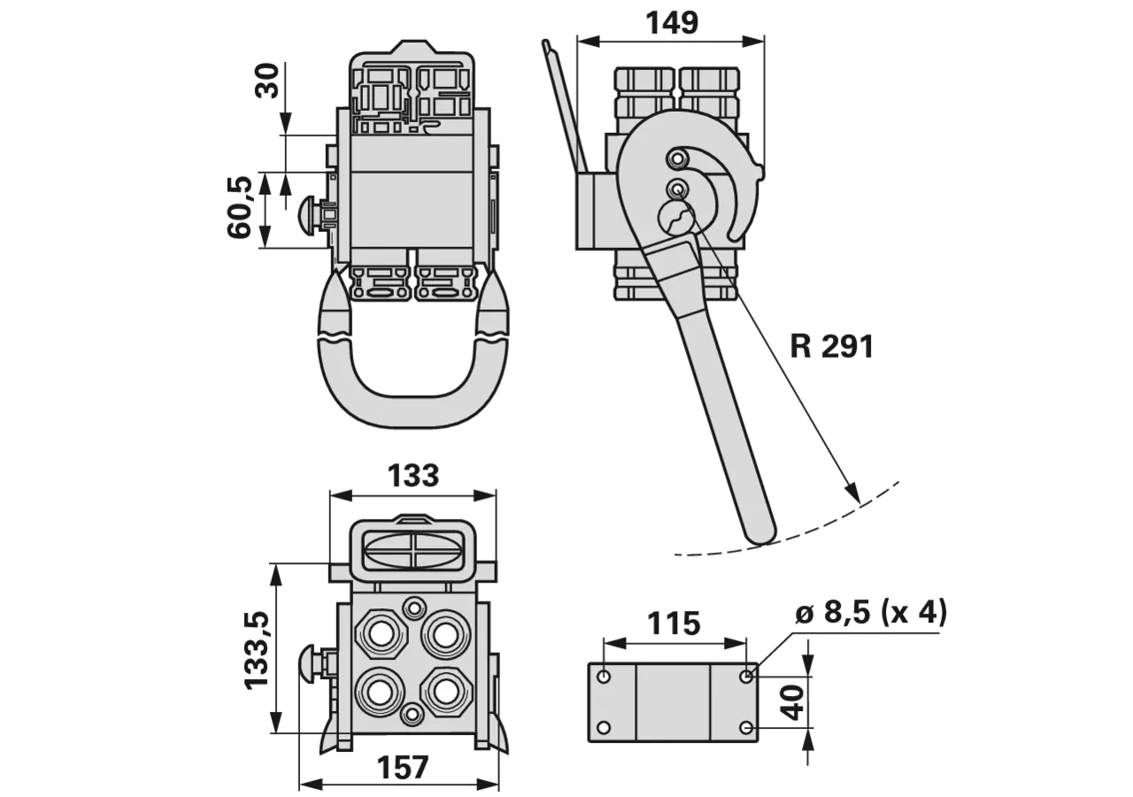 Multikuppler 2P510 4x 1/2+3/4 Mobilteil Faster