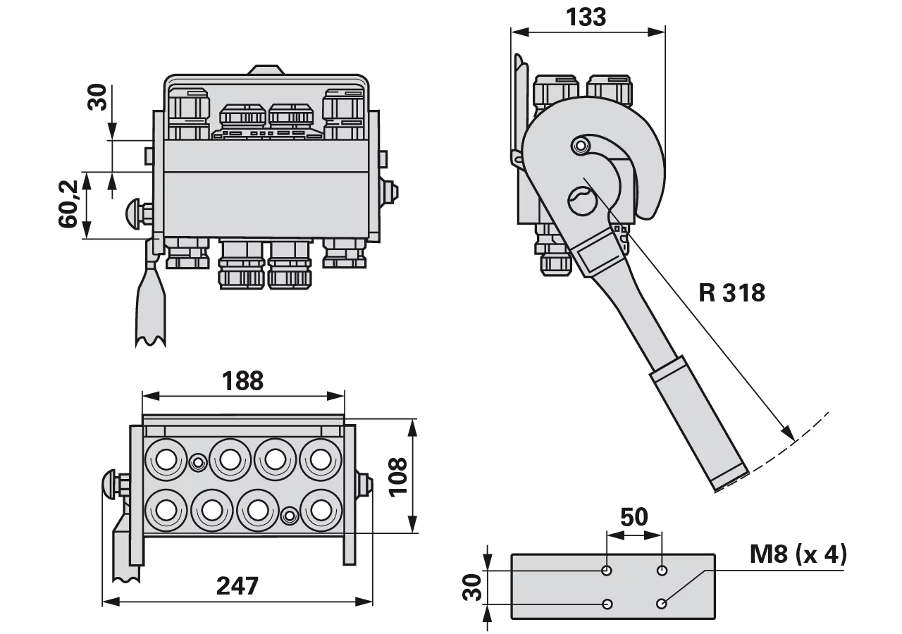 Multikuppler 2P808 8x 1/2 Fix- und Mobilteil Faster
