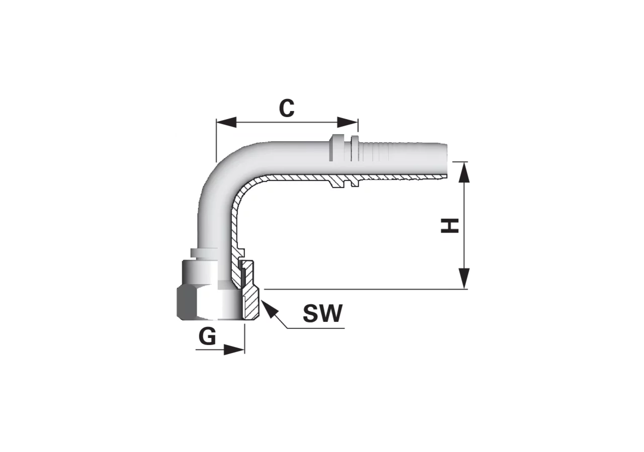 Dichtkegel DKJ90L DN12 3/4-16 Standard Alfagomma