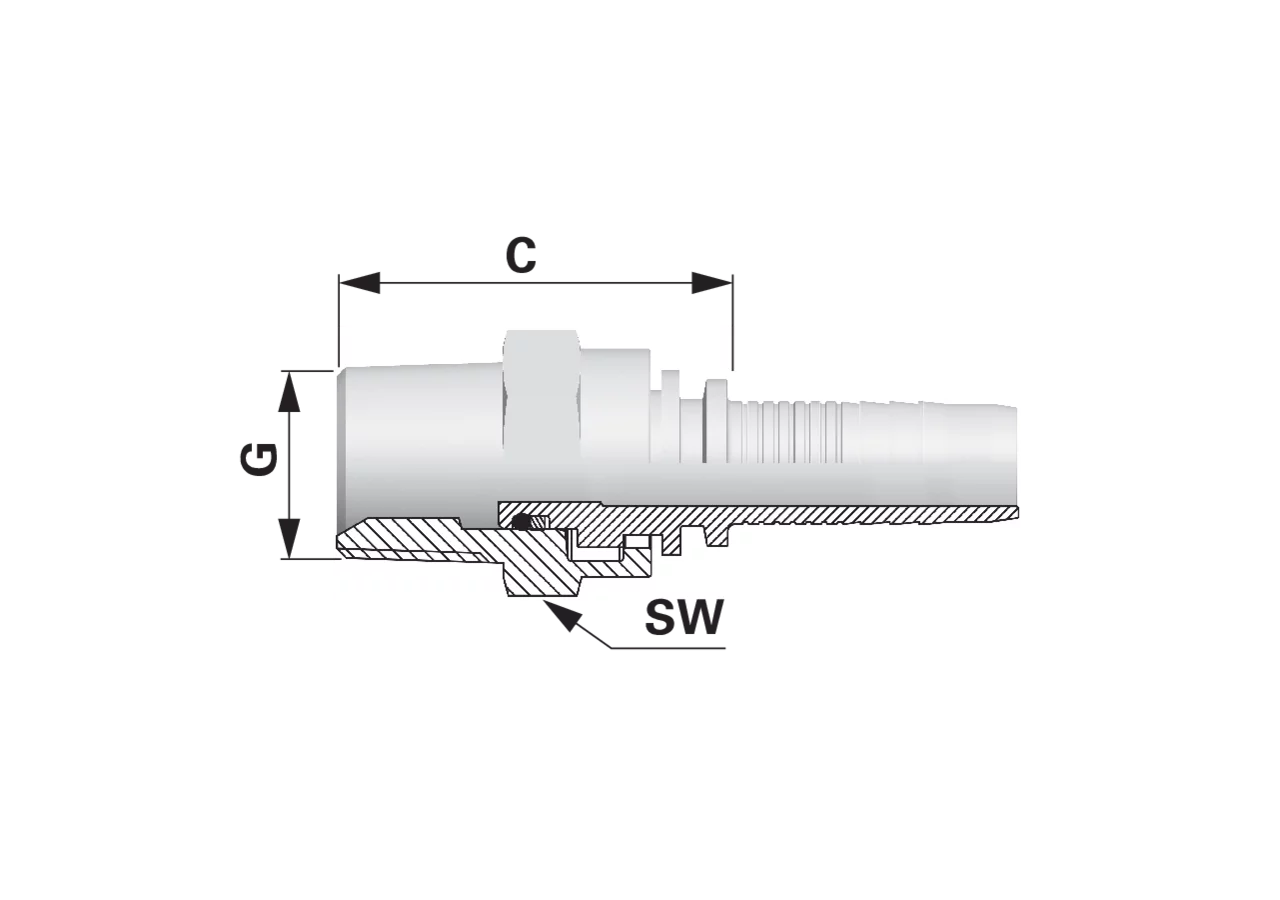 Gewindezapfen NPTF DN10 3/8 Drehbar Standard Alfagomma