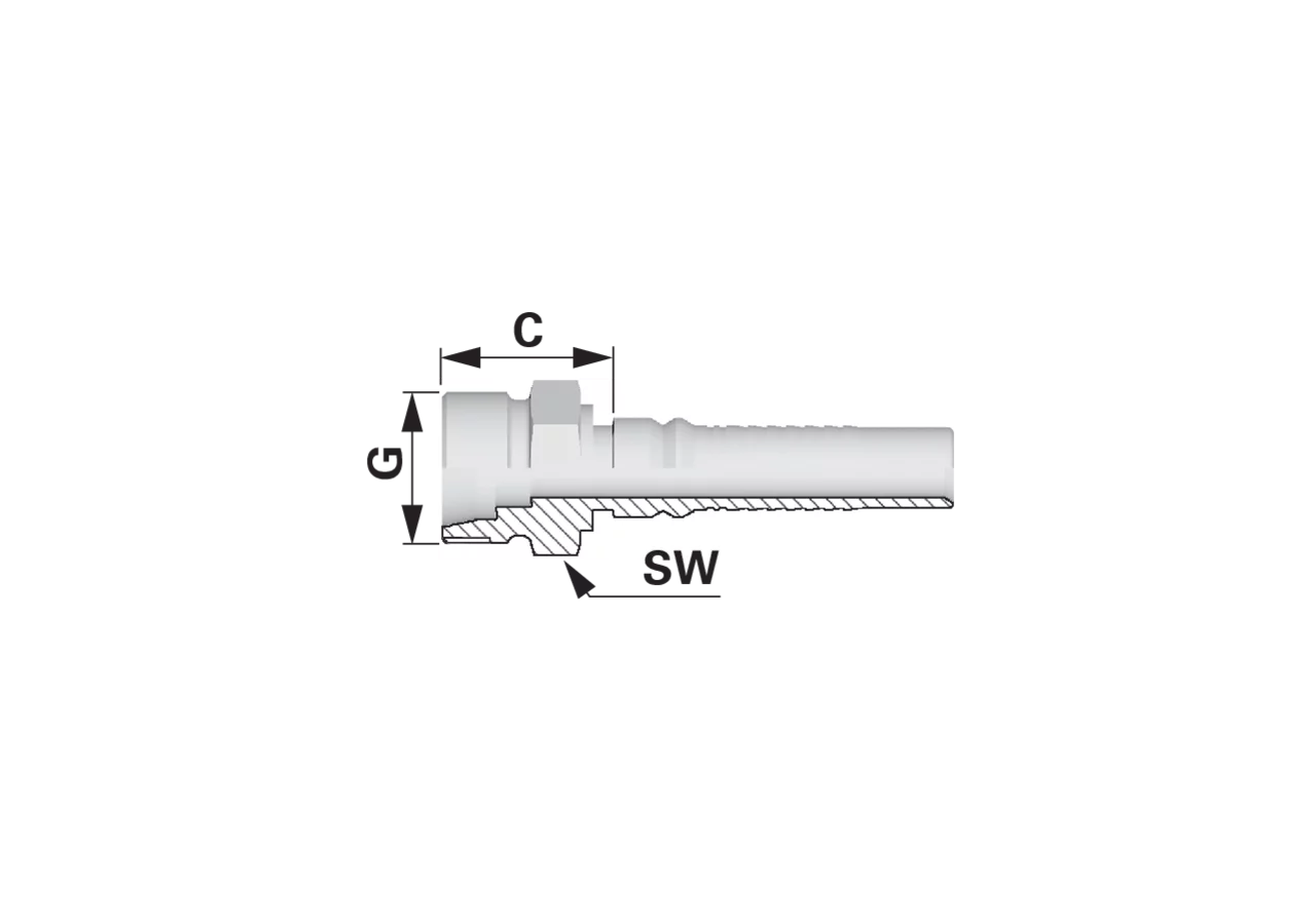 Gewindezapfen CES IL DN32 38S Interlock Alfagomma