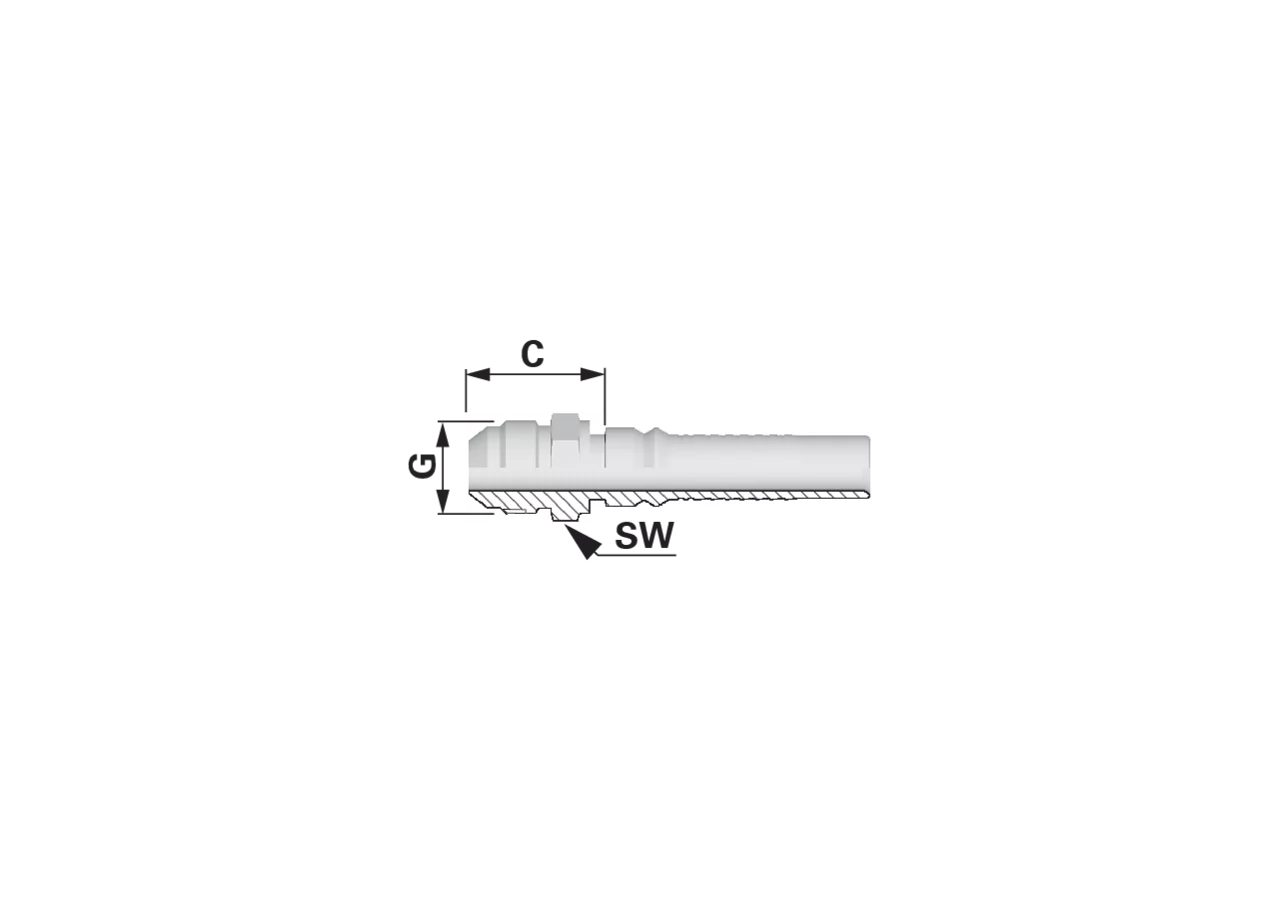 Gewindezapfen AGJ IL DN25 1 5/8-12 Interlock Alfagomma