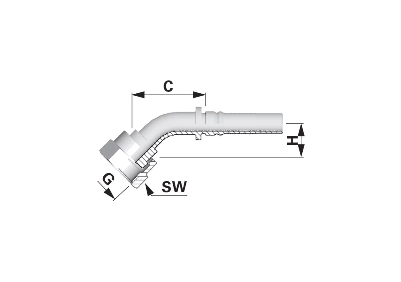 Dichtkegel ORFS45 IL DN16 1 3/16-12 Interlock Alfagomma