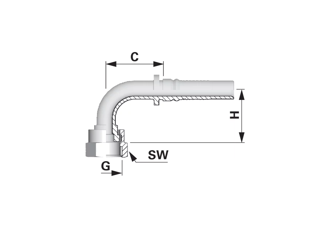Dichtkegel ORFS90 IL DN16 1 3/16-12 Interlock Alfagomma