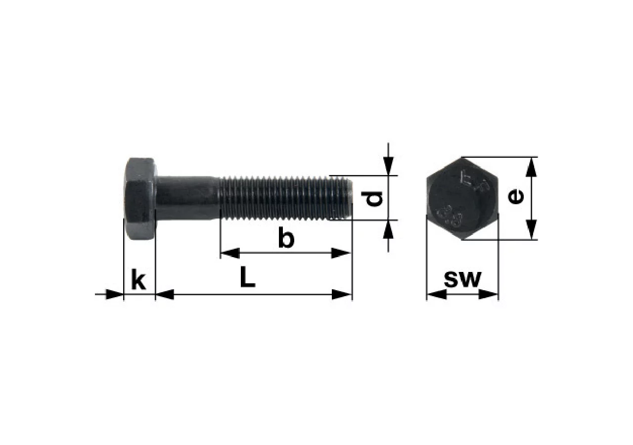 Schraube M10 x 165 mm, mit Schaft, Güte 10.9 DIN931 GartenShop24 - Hochwertige Gartengeräte