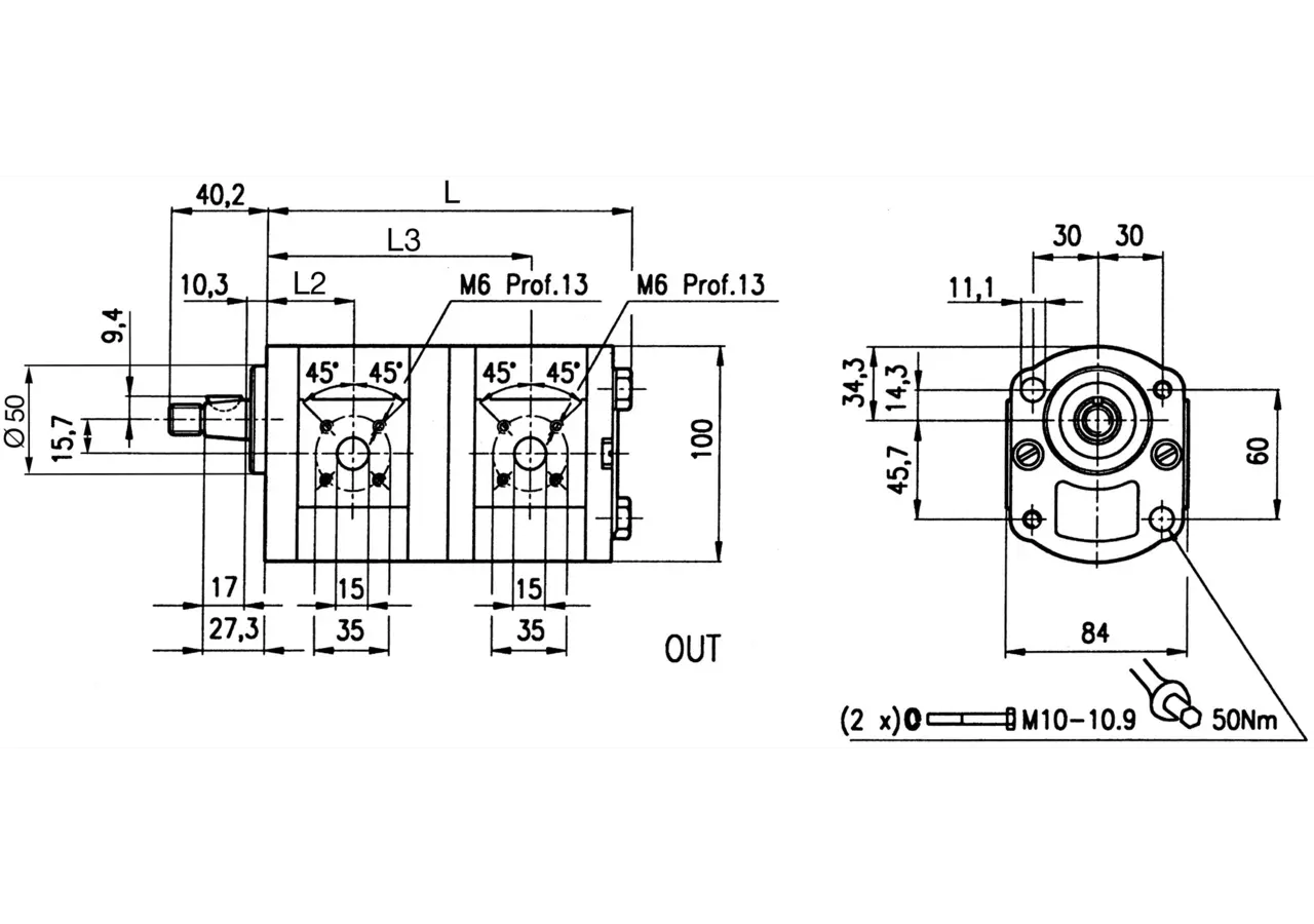 Hydraulikpumpe 22TK 16+11 S DEU GartenShop24 - Hochwertige Gartengeräte