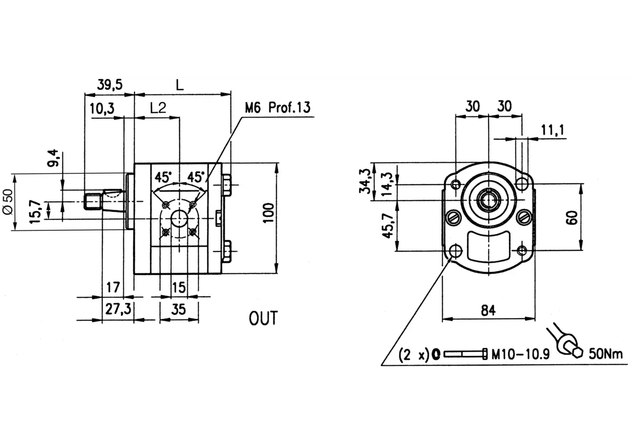 Hydraulikpumpe 2TK 11 S INT GartenShop24 - Hochwertige Gartengeräte