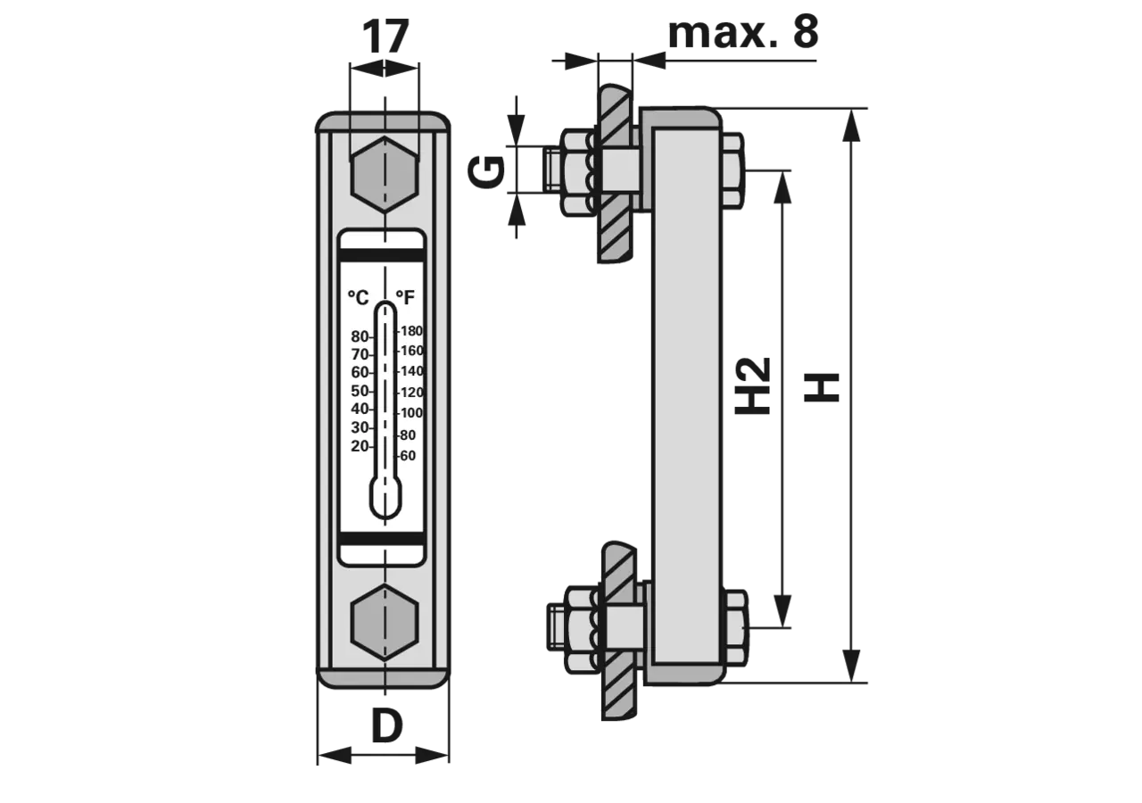 Niveauanzeige M12 LA254 mm GartenShop24 - Hochwertige Gartengeräte