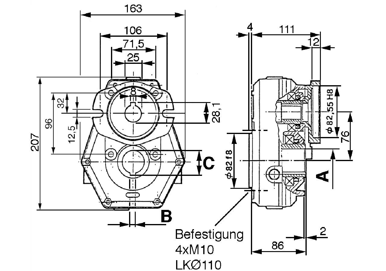 Untersetzungsgetriebe BG2 i=3,5:1 Innenprofil 1 3/8-6 GartenShop24 - Hochwertige Gartengeräte