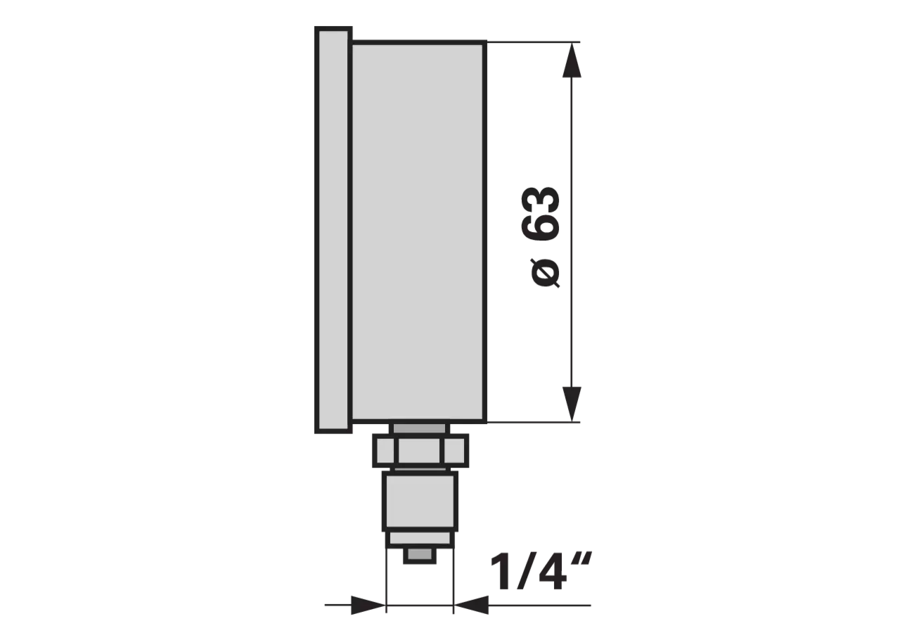 Manometer 400 bar, Dm 63 mm, G1/4 U GartenShop24 - Hochwertige Gartengeräte