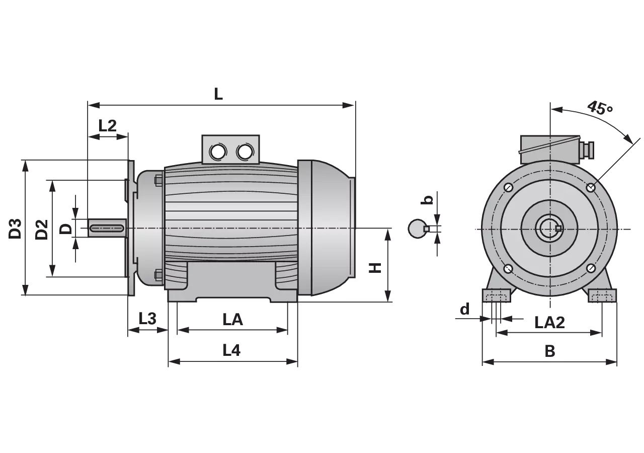 Elektromotor 0,25 kW, B3/B5, IP55, 400 V / 50 Hz, IE1 GartenShop24 - Hochwertige Gartengeräte