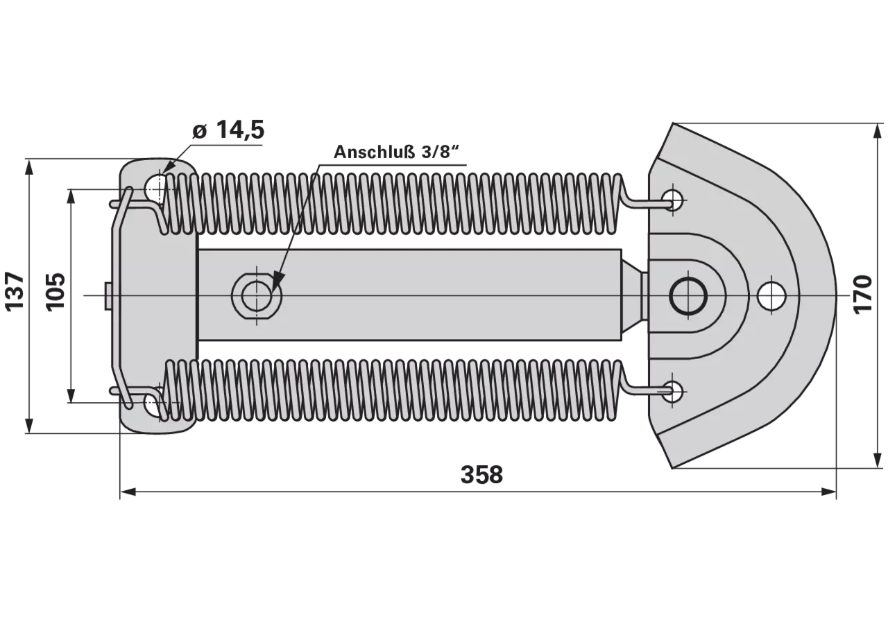 Bremszylinder EW 30x110 mit 2 Federn GartenShop24 - Hochwertige Gartengeräte