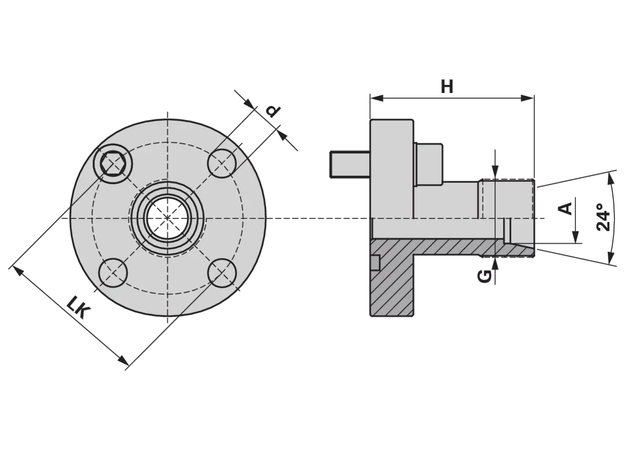 Pumpenflansch 15L LK 35 Höhe 30 mm STAUFF
