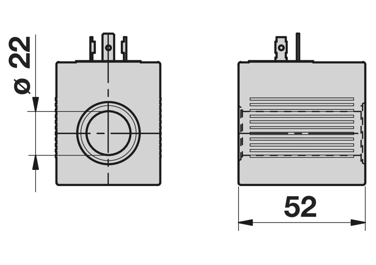 Magnetspule 230 V AC, ID 22 mm, L 52 mm GartenShop24 - Hochwertige Gartengeräte