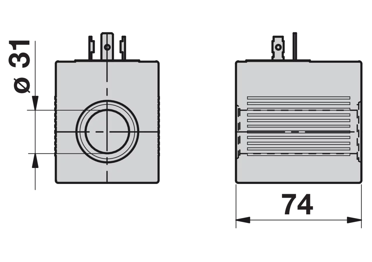 Magnetspule 24 V DC, ID 31 mm, L 74 mm GartenShop24 - Hochwertige Gartengeräte