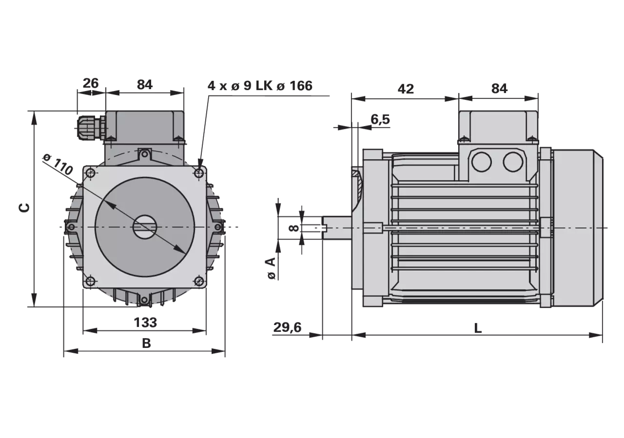 Elektromotor AC71 0,55 kW PPC IP54 400V/50Hz GartenShop24 - Hochwertige Gartengeräte