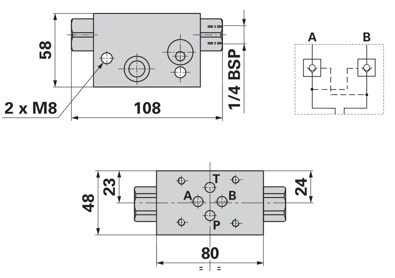 Anschlussplatte NG06 G1/4 PPC mit RV entsperrbar in AB GartenShop24 - Hochwertige Gartengeräte