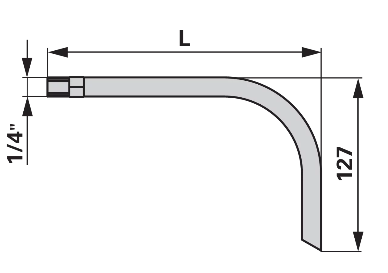 Rücklaufrohr 1/4 AG90 130 mm GartenShop24 - Hochwertige Gartengeräte