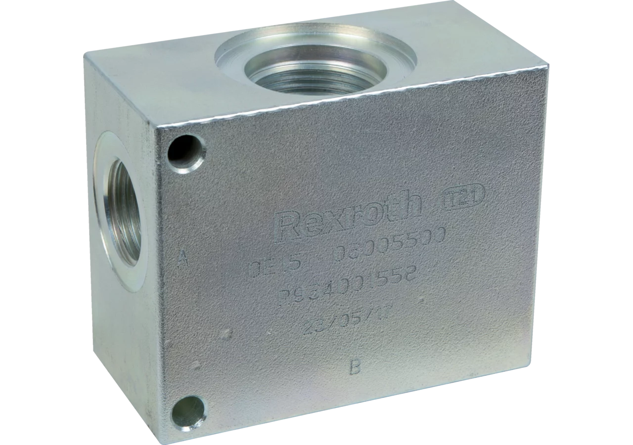 Anschlussblock 1/2 für Sitzventile DN12-G3/4 Stahl verzinkt 350 bar – passend für Sitzventile DN12-G3/4 Stahl verzinkt 350 bar Bosch Rexroth