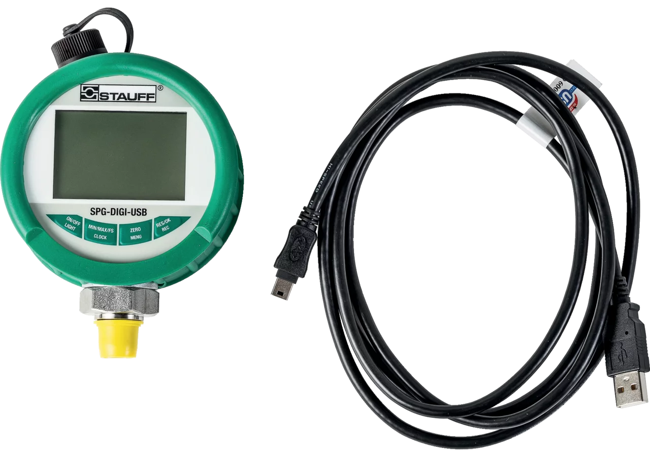 Digitalmanometer USB, 400 bar, mit Gummischutzhülle STAUFF