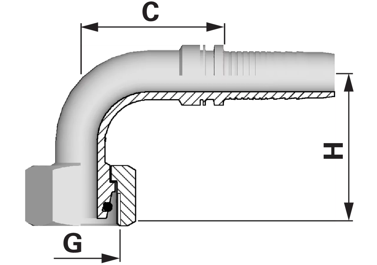 Dichtkegel DKOS90 MS DN20 20S Multispiral Alfagomma