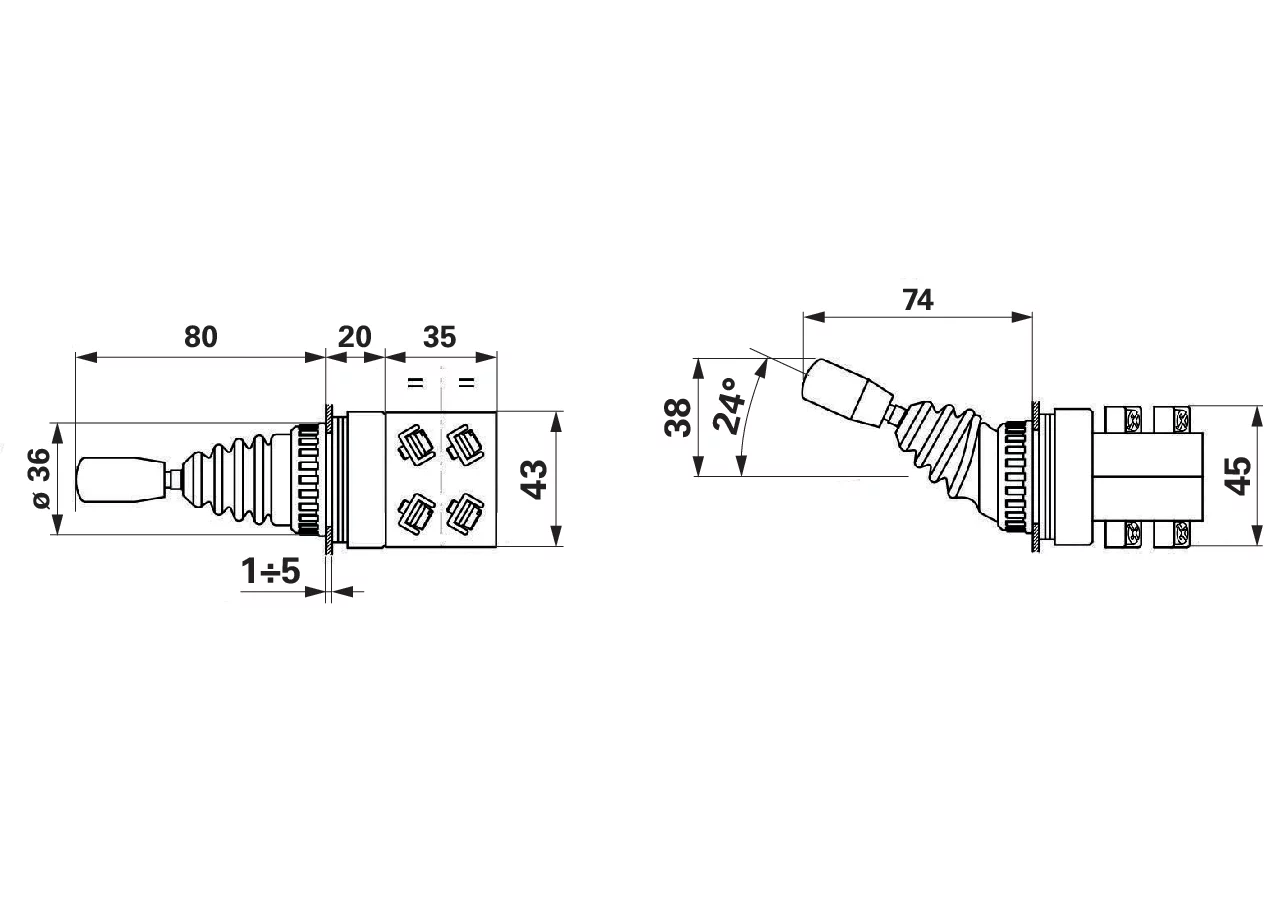 Joystick 2-Stellungen Sonderschaltbild 2 x gehalten Zulassungen: CE, UL, CSA, EAC GartenShop24