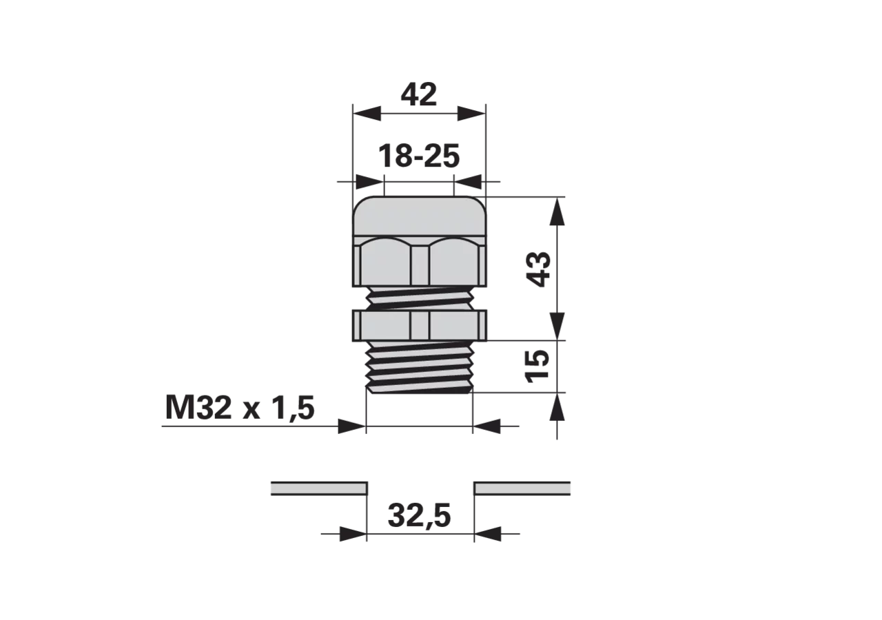 Kabelverschraubung schwarz M32 x 1,5 GartenShop24 - Hochwertige Gartengeräte