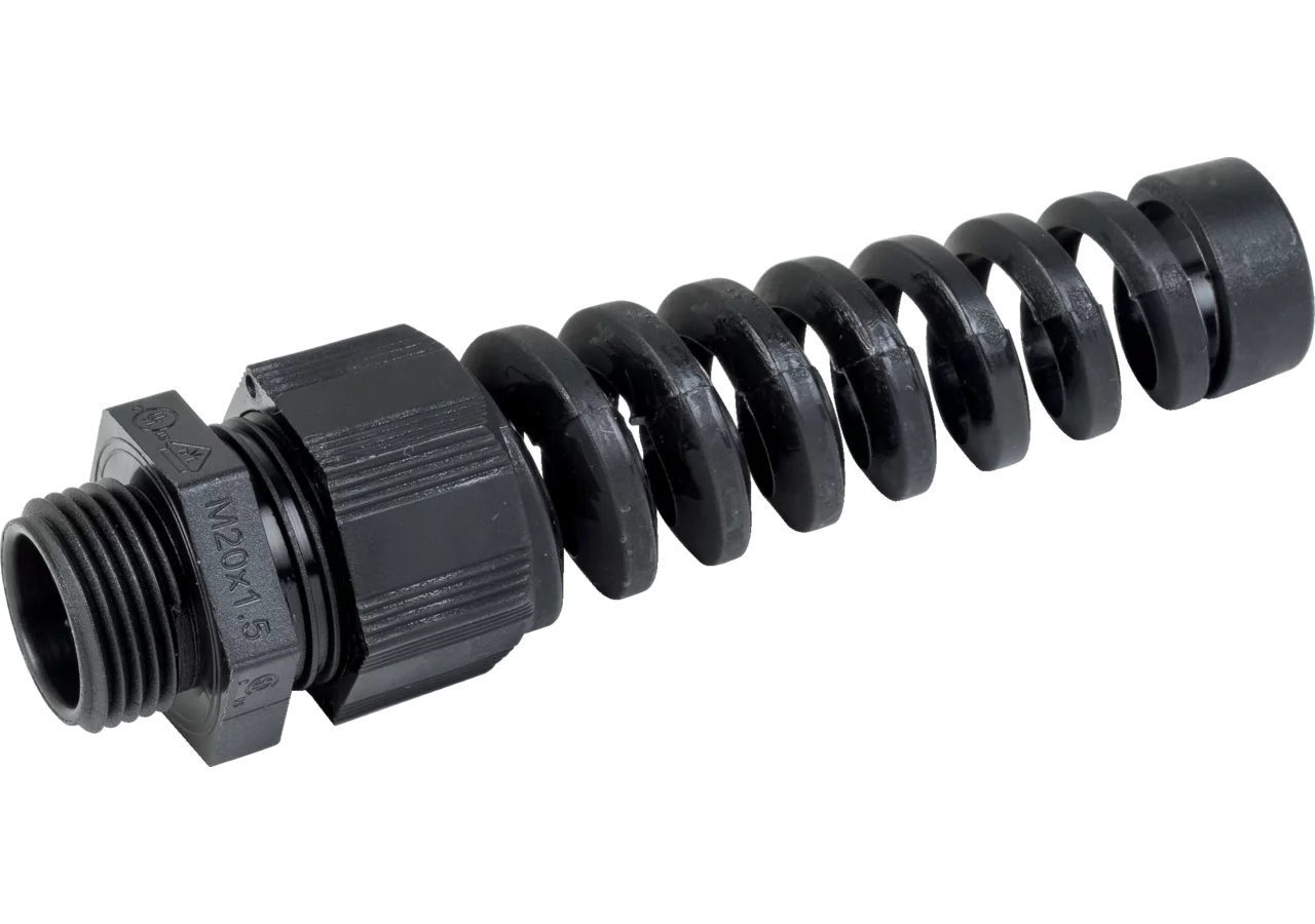 Spiralkabelverschraubung schwarz, für Kabel d=10-14mm M20 x 1,5 – passend für Kabel d=10-14mm M20 x 1,5 GartenShop24 - Hochwertige Gartengeräte