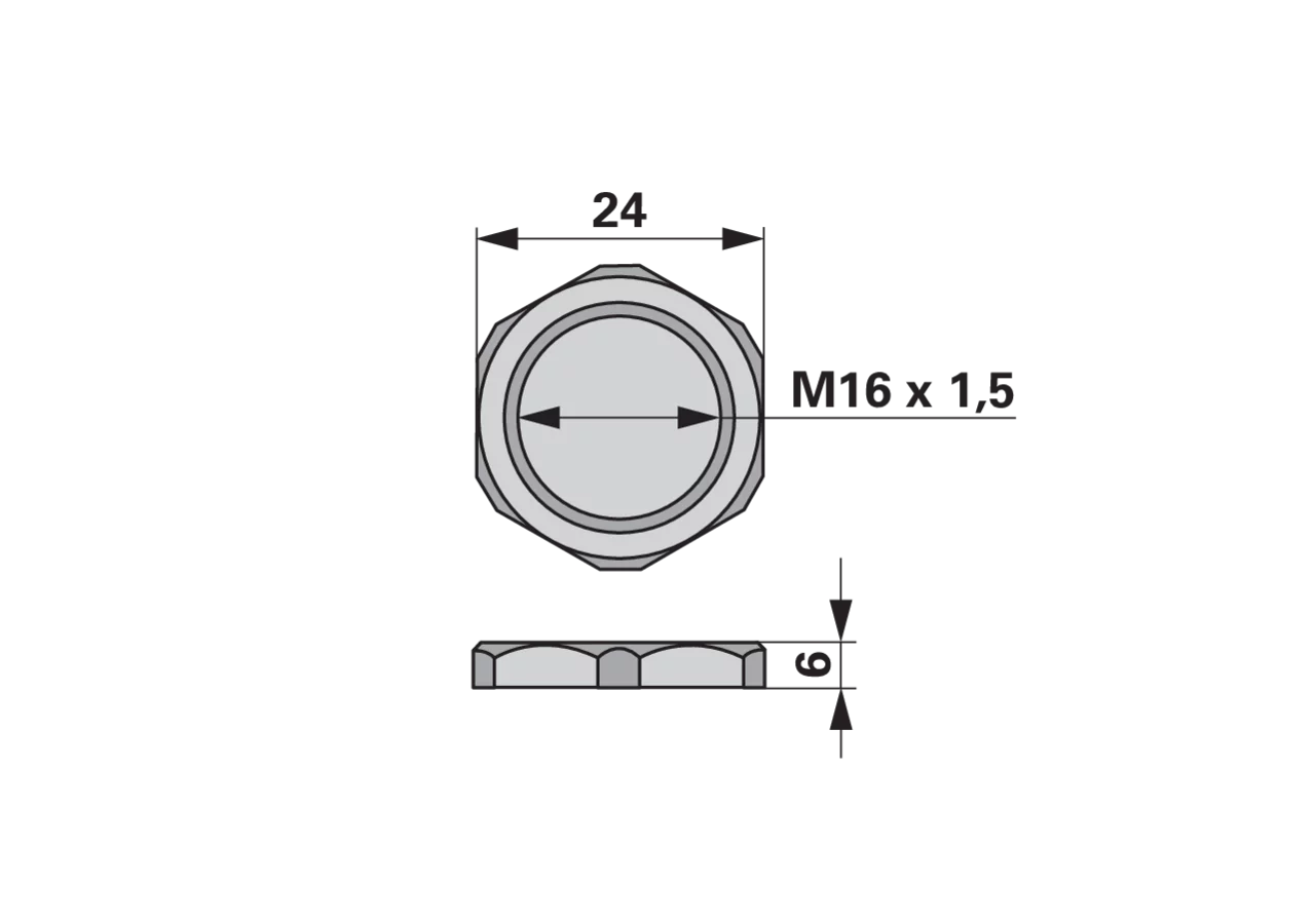 Kontermutter schwarz M16 x 1,5 GartenShop24 - Hochwertige Gartengeräte
