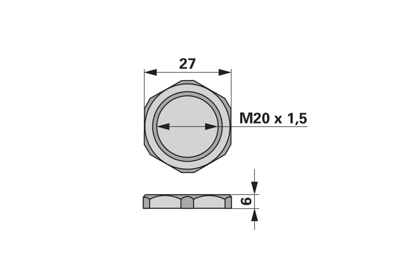Kontermutter schwarz M20 x 1,5 GartenShop24 - Hochwertige Gartengeräte