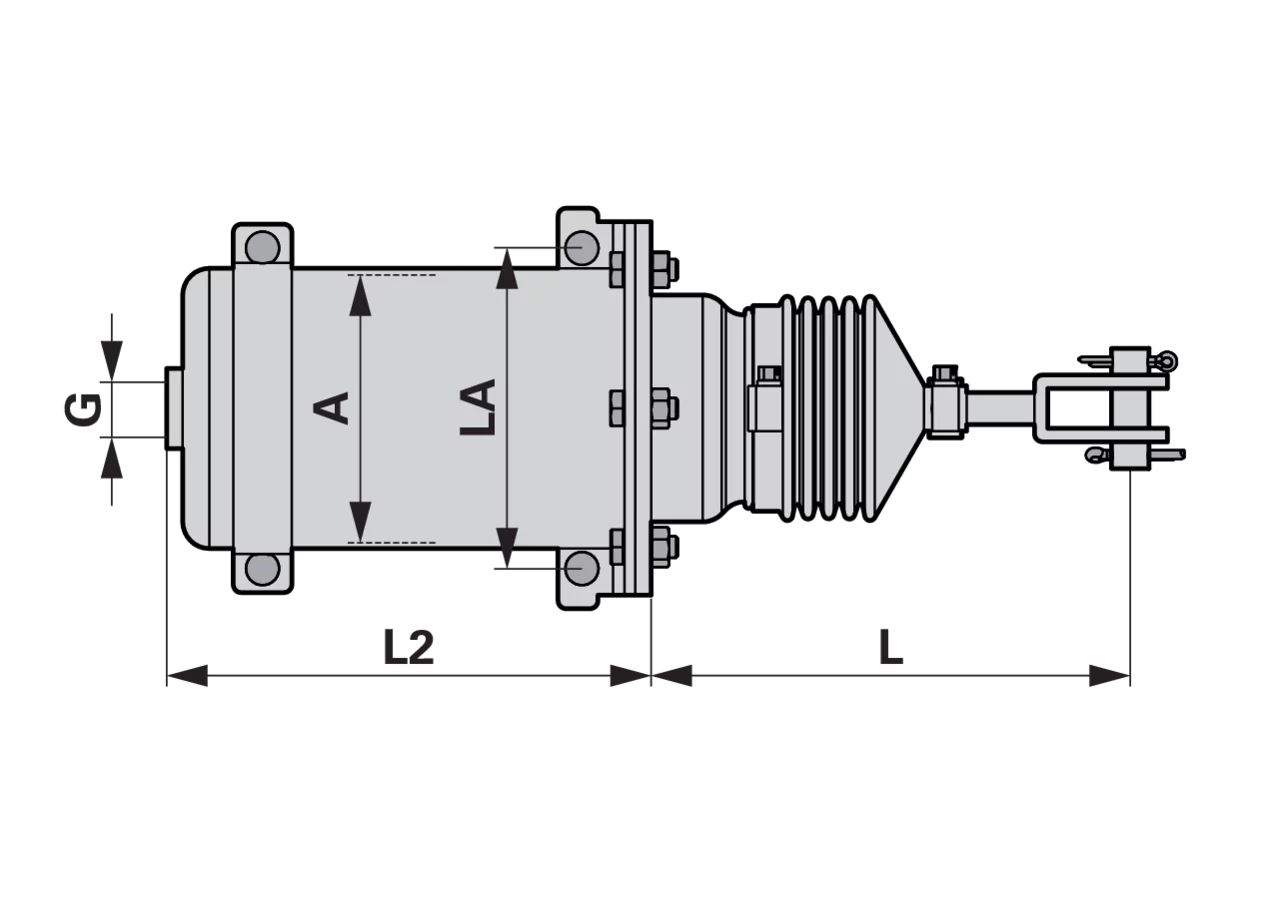 Kolbenbremszylinder Dm 65 mm, 105 Hub GartenShop24