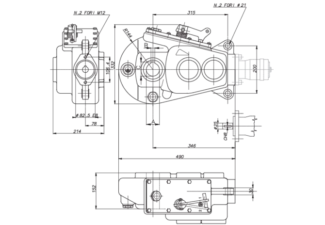 Getriebe RT400 / 2V Dm 50 GartenShop24 - Hochwertige Gartengeräte