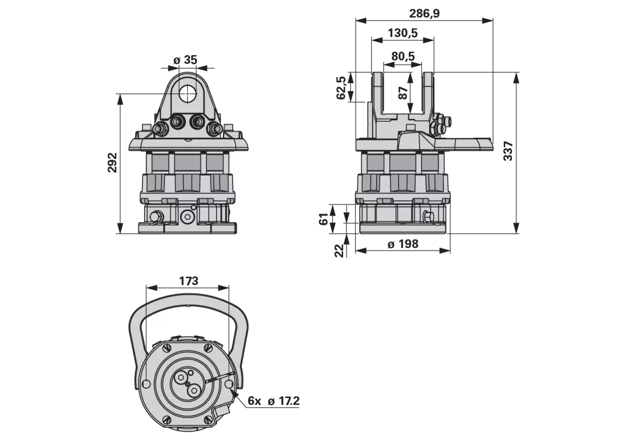Rotator CR 600, Flansch LK 173 mm Finn-Rotor