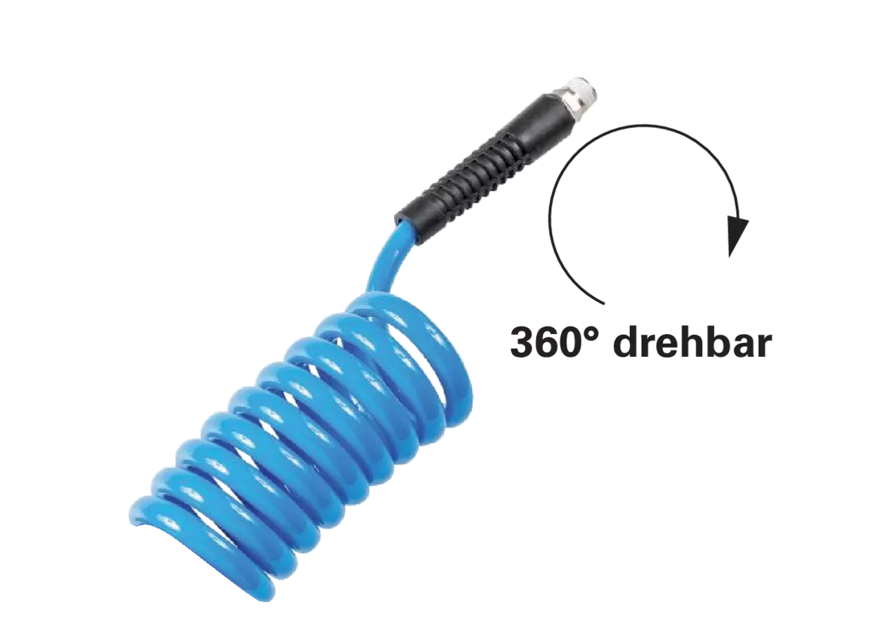 Spiralschlauch PU 12x8 G3/8 8 m 1x Anschluss drehbar GartenShop24 - Hochwertige Gartengeräte