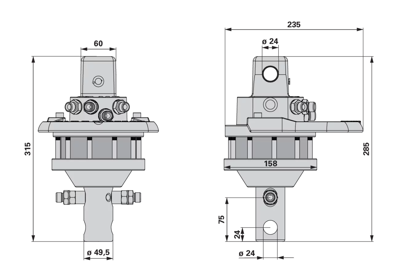 Rotator FR7c-CR300X Welle Dm 49,5 mm Finn-Rotor
