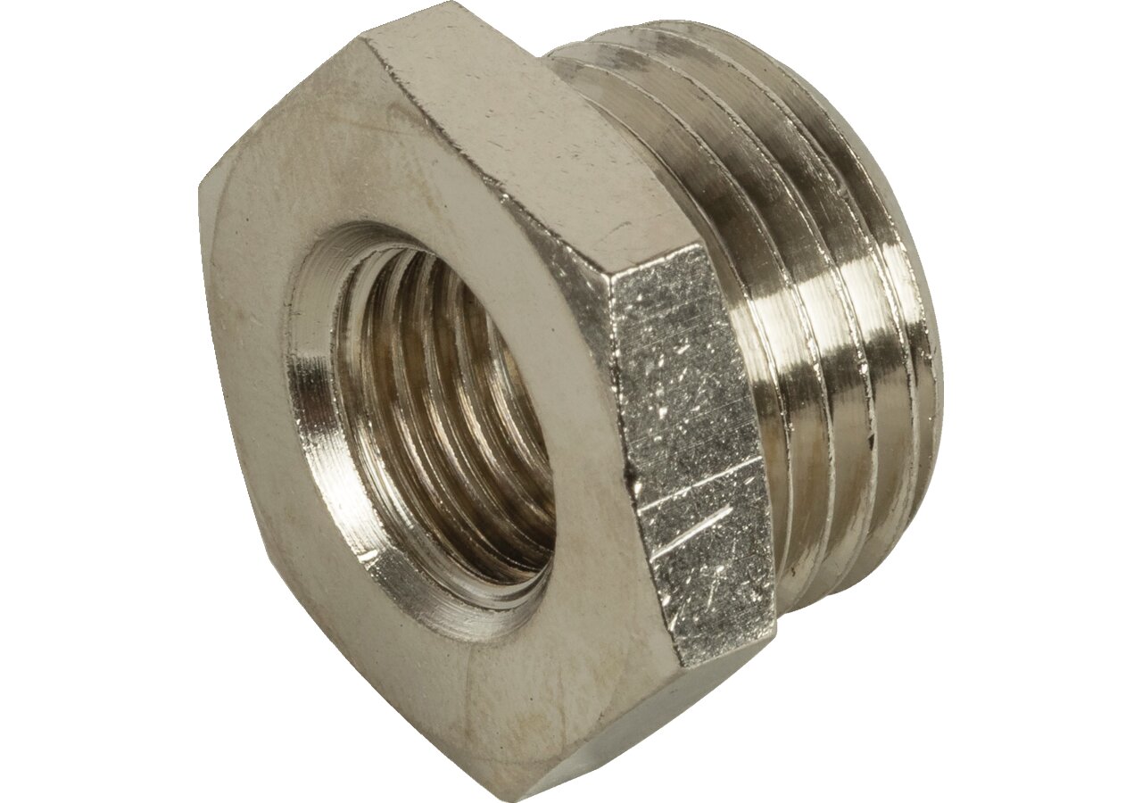 Reduzierung IG 3/8 - AG 1/2 Messing vernickelt GartenShop24