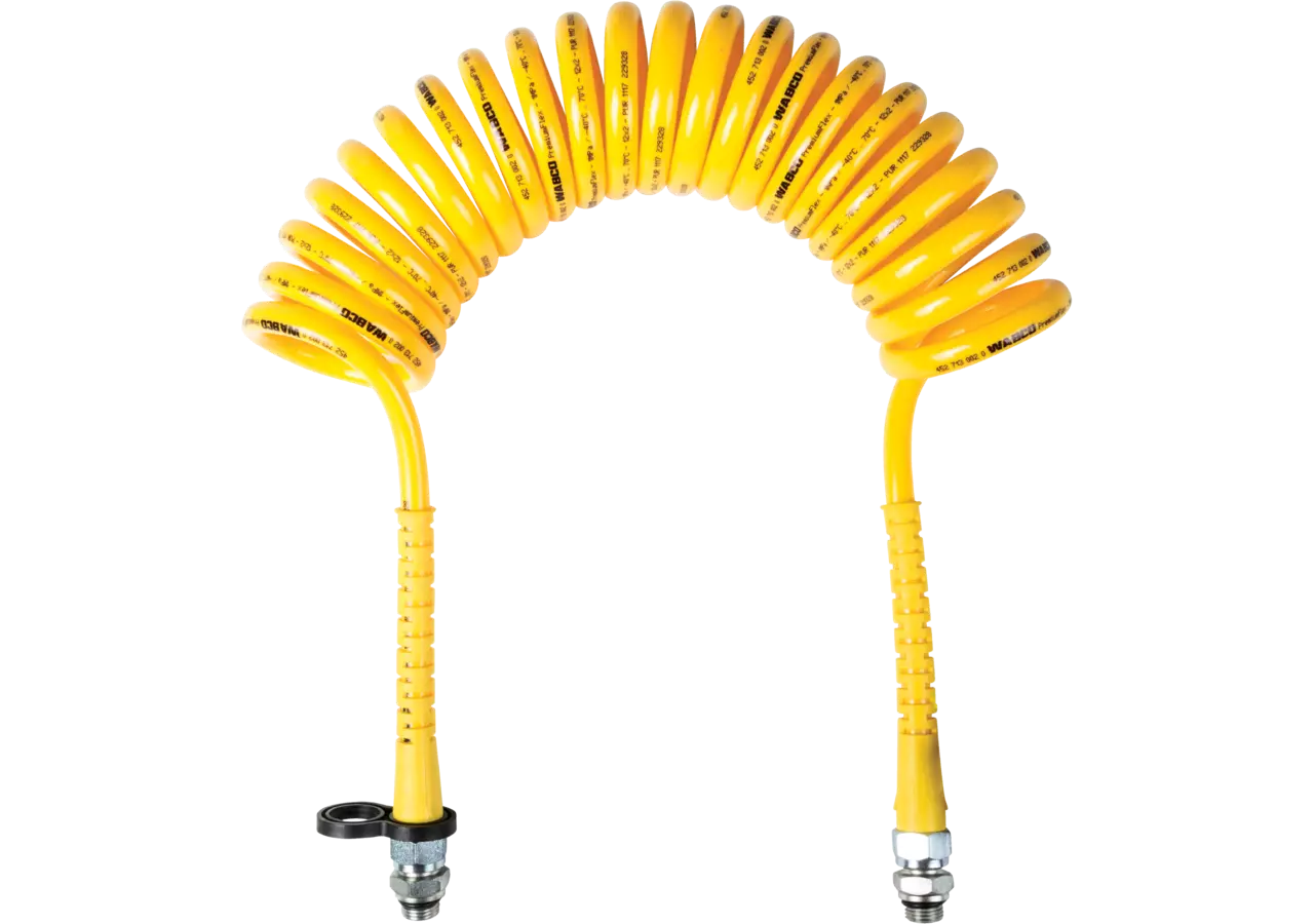 Spiralschlauch Gelb, 4 m, 2 x AG M16 Wabco