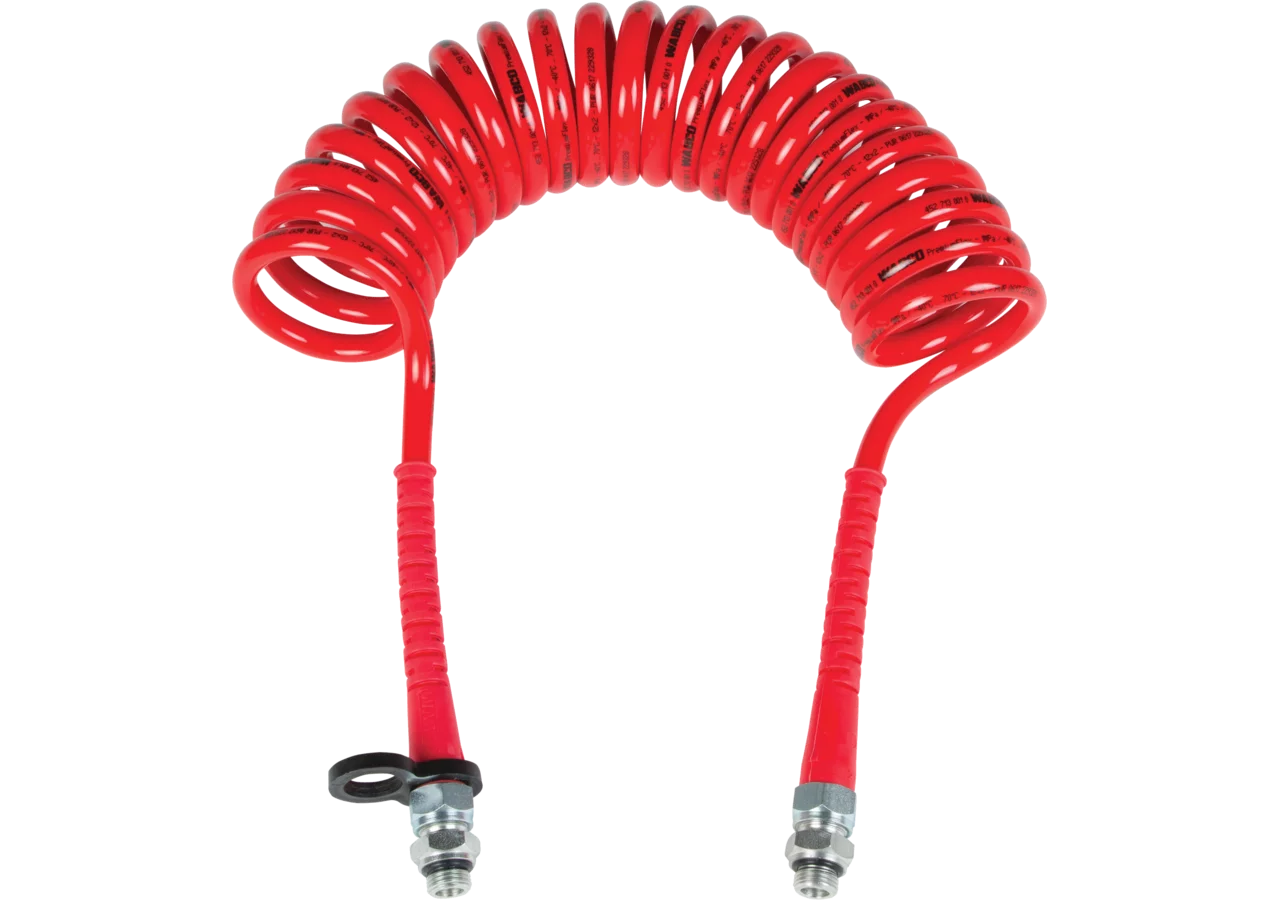 Spiralschlauch Rot, 4 m, 2 x AG M16 Wabco
