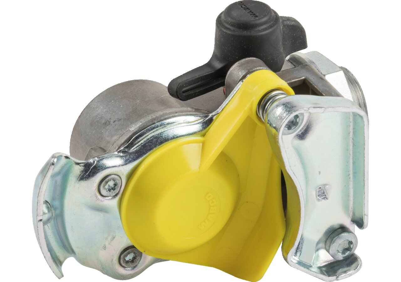 Kupplungskopf 2L Gelb, ohne Ventil, mit Filter M16x1,5/M24x1,5 und Steck 8 Wabco 9522010140 Wabco