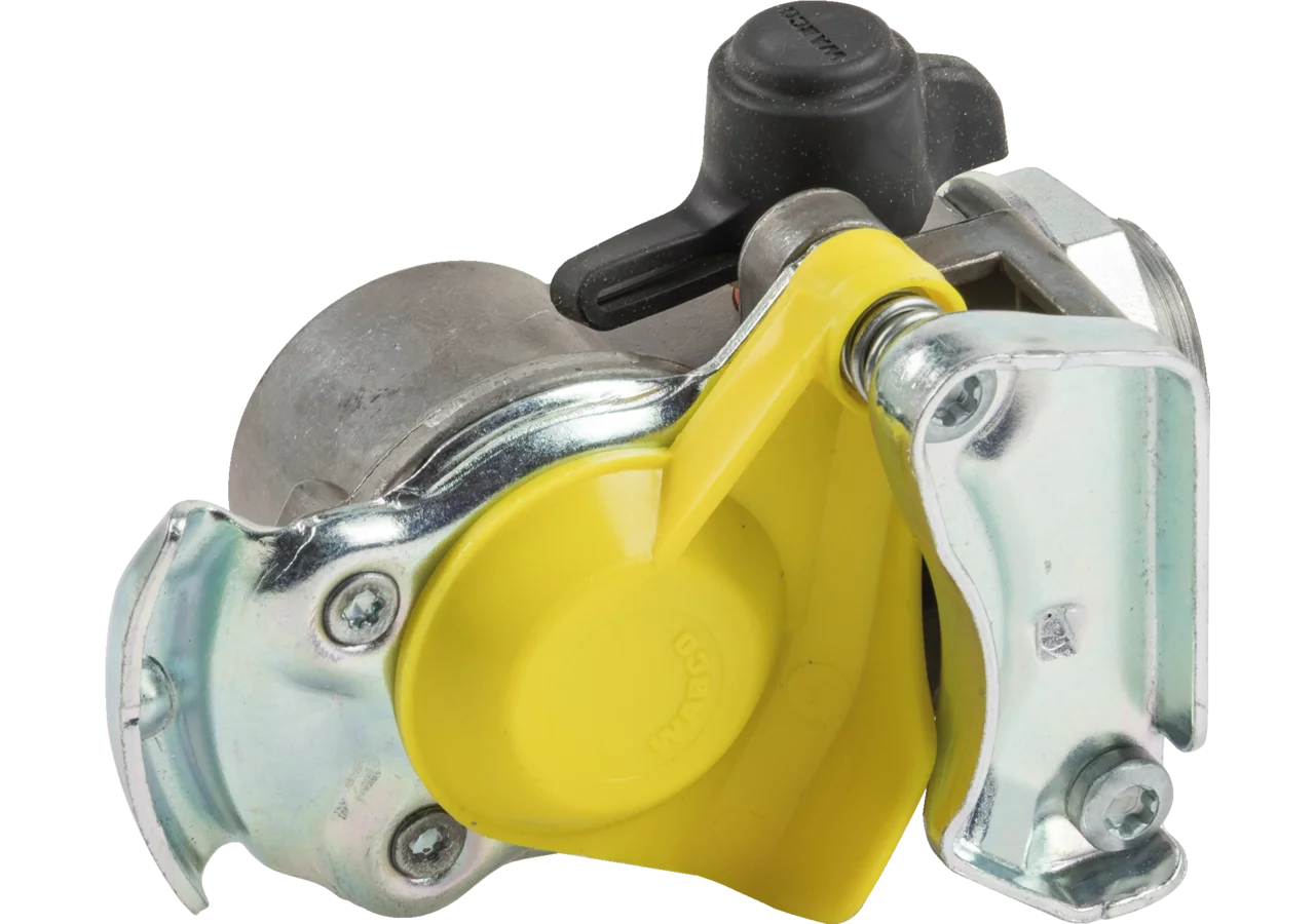 Kupplungskopf 2L Gelb, ohne Ventil, mit Filter M16x1,5/M24x1,5 und Steck 8 Wabco 9522010140 Wabco