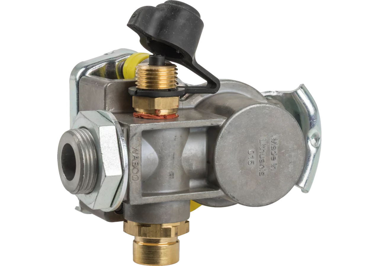 Kupplungskopf 2L Gelb, ohne Ventil, mit Filter M16x1,5/M24x1,5 und Steck 8 Wabco 9522010140 Wabco