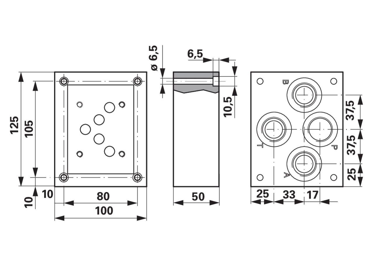 Anschlussplatte NG10 G1/2 Anschlussgewinde A, B G 1/2" GartenShop24 - Hochwertige Gartengeräte